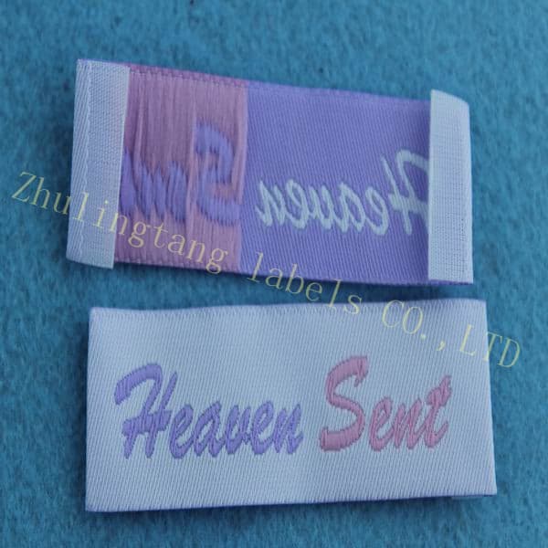 Sale polyester woven label iron on satin ribbon label